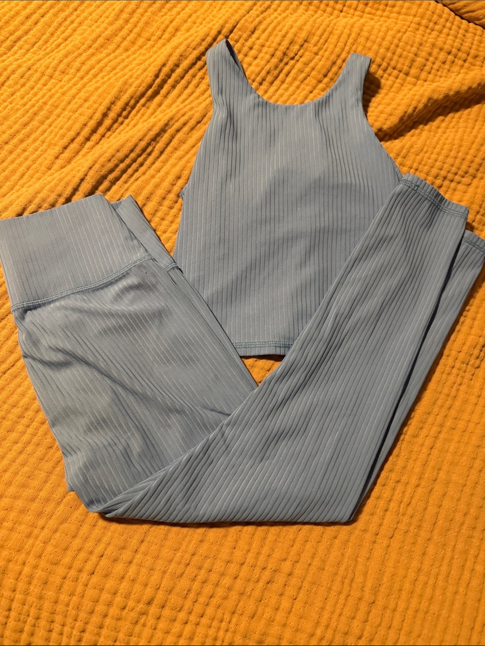 all in motion Kids Ribbed Tank & Legging Set in Gray Blue